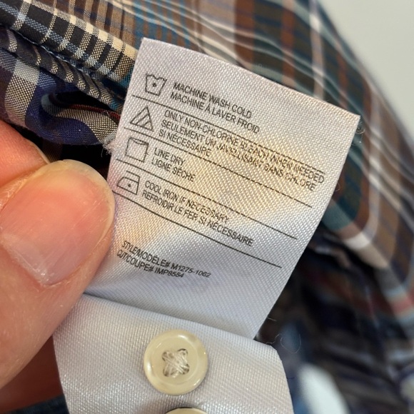 Vince Men's Multicolor Plaid Button Down Shirt - Picture 5 of 6